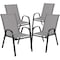 Flash Furniture 4PK Gray Outdoor Stack Chair w/ Flex Material 4-JJ-303C-G-GG - alternate 7
